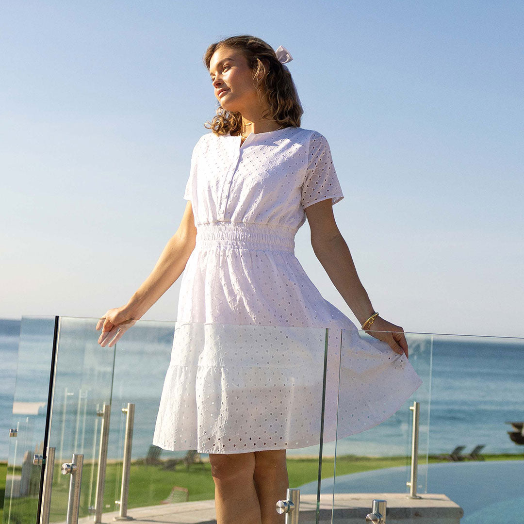 Tea Party Dress, White Tea Party Dress, White