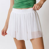 Mesh Tennis Skirt, White