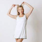 Doubles Tennis Dress, White/Green