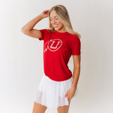 Utah Boyfriend Tee, Crimson Feather