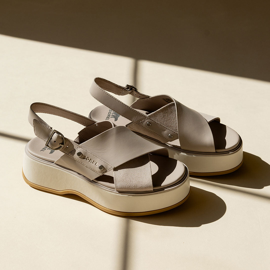 Sorel Dayspring Crisscross Sandal-Crushed Clay/Chalk - Albion Fit