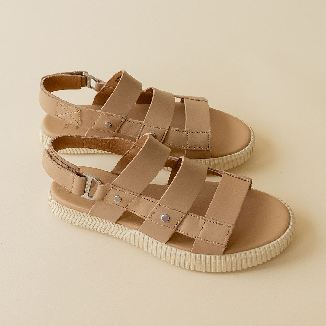 Sorel Ona Ave Slingback Flat Sandal-Honest Beige/Bleached Ceramic