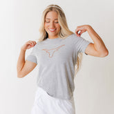 Texas Embroidered Tee, Heather Grey