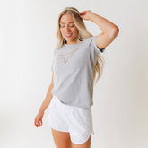 Texas Embroidered Tee, Heather Grey