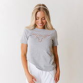 Texas Embroidered Tee, Heather Grey