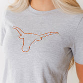 Texas Embroidered Tee, Heather Grey