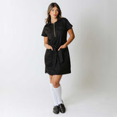 Hamptons Dress, Black Canvas