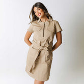 Hamptons Dress, Toffee Canvas