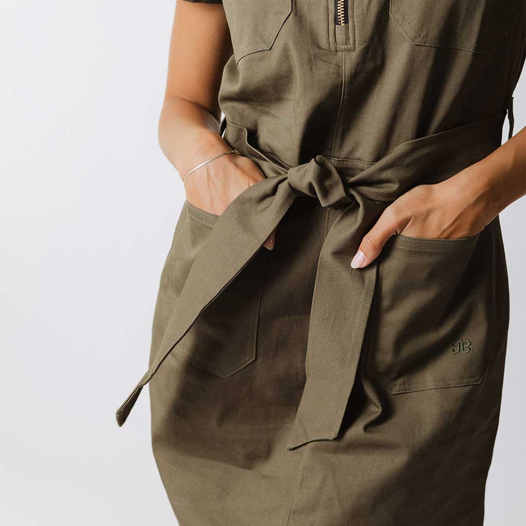 Hamptons Dress, Olive Canvas - Albion Fit Hamptons Dress, Olive Canvas - Albion Fit