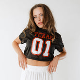 Texas Cropped Jersey, Black