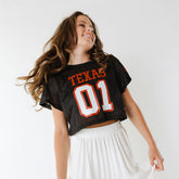 Texas Cropped Jersey, Black