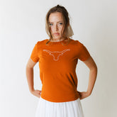 Texas Embroidered Tee, Burnt Orange