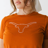 Texas Embroidered Tee, Burnt Orange