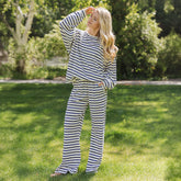 Slip On Jersey Trouser, Royal Stripe