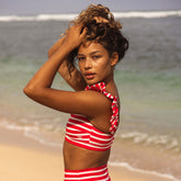 Red/White Stripe Bella Crop Top