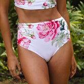 Floral bikini set with a white background