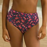 Berry Micro Floral Ruched Midi Bottoms