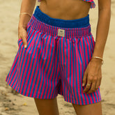 Double Boxer Shorts, Berry Stripe