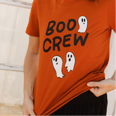 Boyfriend Tee, Burnt Orange Boo Crew