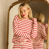 Crimson Striped Sweater