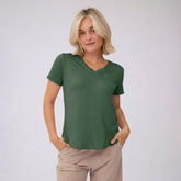 Basic V Neck Tee, Olive