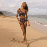 Walnut Micro Floral High-Waisted Bottoms