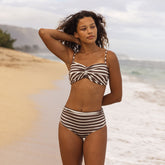 Braid Bandeau, Cream Cocoa Stripe