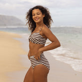 Braid Bandeau, Cream Cocoa Stripe