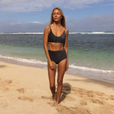 Black Sparkle High-Waisted Bottoms