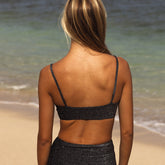 Rise Bikini Top, Black Sparkle