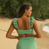 Kiwi Stripe Bella Crop Top