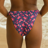 Showgirl Bikini Bottoms, Berry Micro Floral