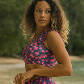 Icon Wave Crop, Berry Micro Floral