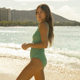 The Margot One-Piece, Kiwi Stripe