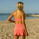Pink Sparkle High-Waisted Swim Skirt