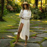 Cascade Tie Cover-Up Long, White