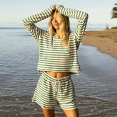 High Tide Pullover, Green Stripe