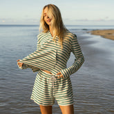 High Tide Pullover, Green Stripe