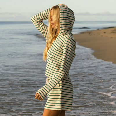 High Tide Pullover, Green Stripe