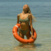 Showgirl Bikini Top, Sage Sparkle