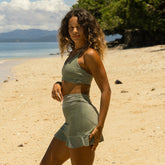 Rise Bikini Top, Sage Sparkle