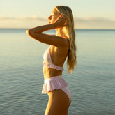 Lavender Houndstooth Peplum Bikini Bottoms