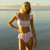 Lavender Houndstooth Bella Crop Top