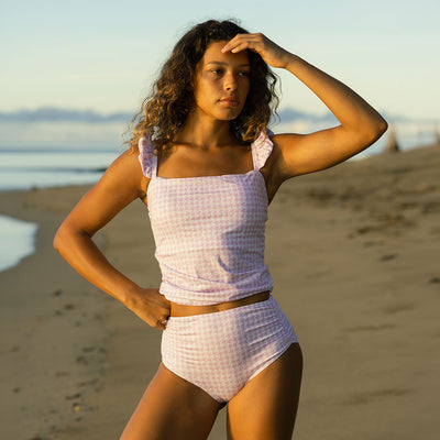 Bella Tankini, Lavender Houndstooth