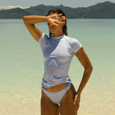Wave Rider Rash Guard, Sand Bar Blue