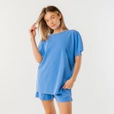 Oversized Jersey Tee, Cobalt Terry