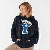 BYU Relaxed Hoodie, Navy - Y Cougar