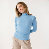 Tessa Long Sleeve, Bright Blue Rib