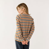 Riley Long Sleeve Stripe Tee, Navy/Rust