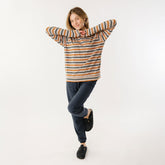 Riley Long Sleeve Stripe Tee, Navy/Rust